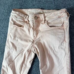 American Eagle Outfitters Jegging Jeans Womens 28x28 Peach Denim Cotton Stretch